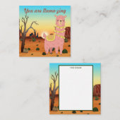 Adorables Carte d'amour Llama personnalisée (Devant / Derrière)