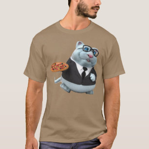 Adorables Cat Universe 3D Avec T-Shirt De Pizza