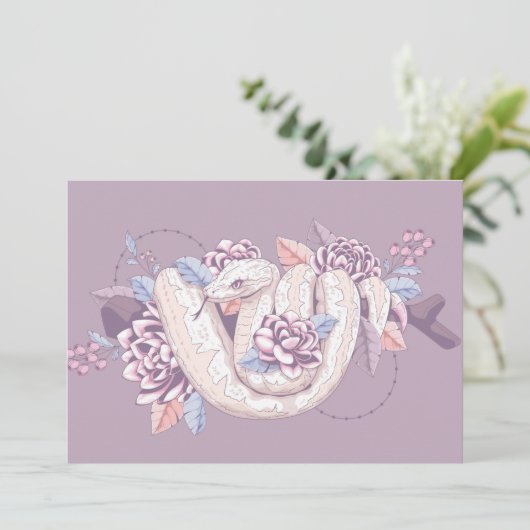 Adorables Custom Reptiles Slanke Wrapped on Branch Feestdagenkaart (Staand voorkant)