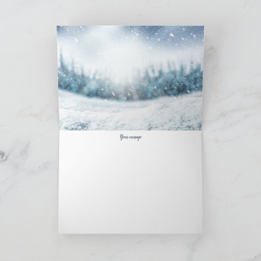 Adorables Custom Wolf in Sneeuwblank Card Feestdagen Kaart (Binnen)