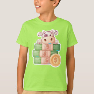 Adorables cute Koe on money voor kinderen T-shirt