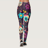 Adorables Day of the Dead Calavara Style Yoga Leggings (Achterkant)