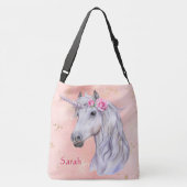 Adorables Fantasy Unicorn Head Custom Crossbody Tas (Achterkant)