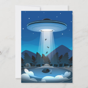 Adorables Funny UFO Abduction Bedankkaart