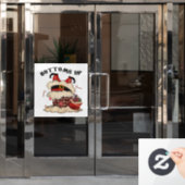 Adorables kerstflessen in Santa Raamsticker (Kantoordeur)