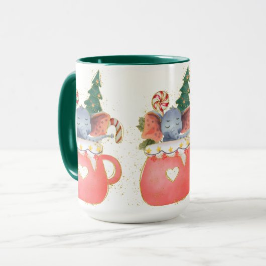 Adorables Kerstmis charming Elephant Mok (Voorkant links)