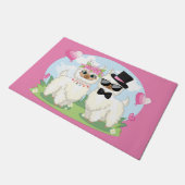 Adorables Llama Love Cute Llama Couple Pink Deurmat (Schuin)