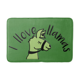 Adorables Llama Love I'Llamas Green Bath Mat