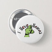 Adorables Llama Love I's Llamas Ronde Button 5,7 Cm (Voorkant /achterkant)