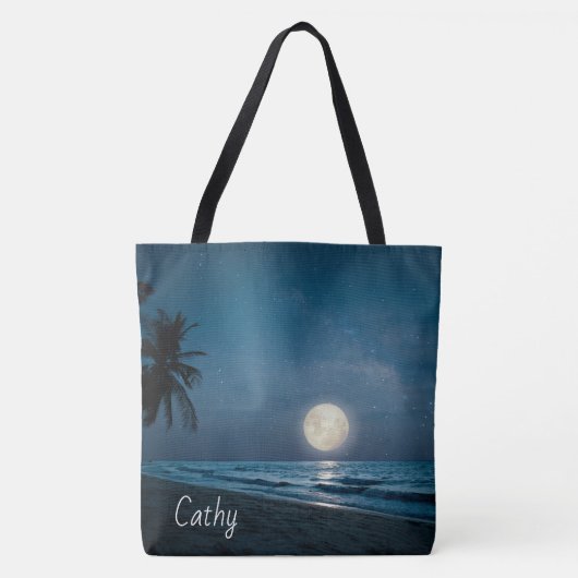 Adorables Moonlight Beach Custom Canvas tas (Voorkant)