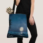 Adorables Moonlight Beach Custom Canvas tas (Dichtbij)