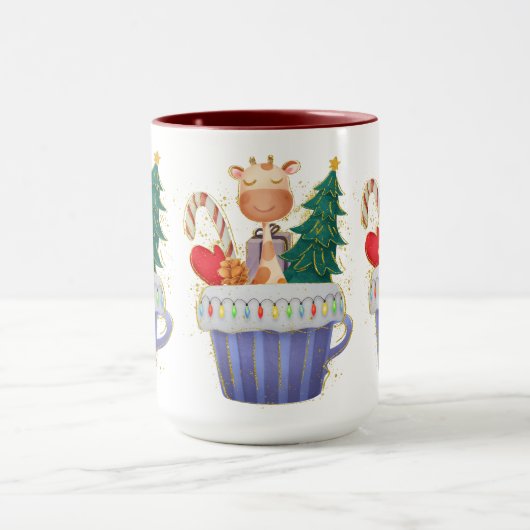 Adorables Noël mignon Giraffe Mug (Centre)
