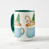 Adorables Noël mignon hibou Mug (Devant gauche)