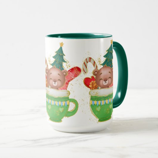 Adorables Noël Precieux Ours Mug (Devant droit)