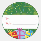 Adorables Noël présente Cadeau Balise Stickers (Devant)