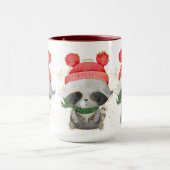 Adorables Noël Raccoon d'hiver Coffee Mug (Centre)