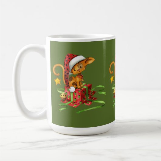 Adorables Petit Chat Avec Présente Café Mug (Gauche)