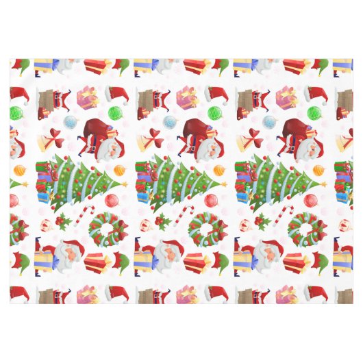 Adorables Santa- en kerstelementen Tafelkleed (Voorkant (Horizontaal))