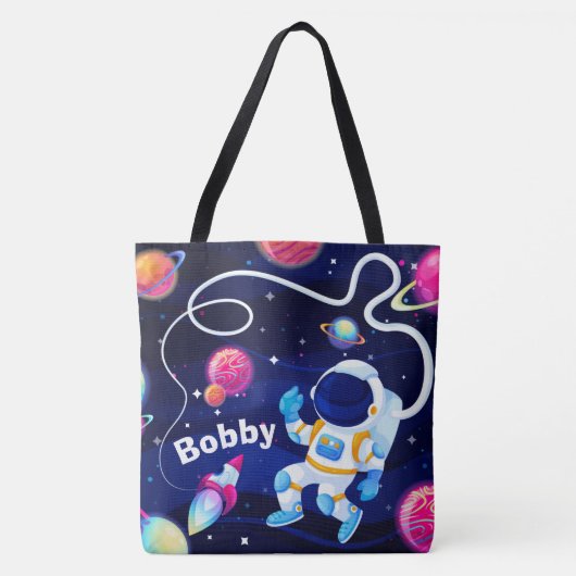 Adorables Spaceman Colorful Custom Canvas tas (Voorkant)