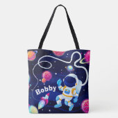 Adorables Spaceman Colorful Custom Canvas tas (Achterkant)