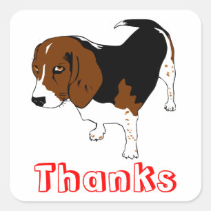 Adorables Stickers de Remerciement Chien Beagle