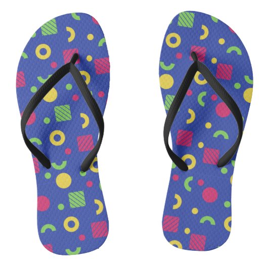 Adorables Synthwave/Retro Memphare Style Teenslippers (Voetbed)