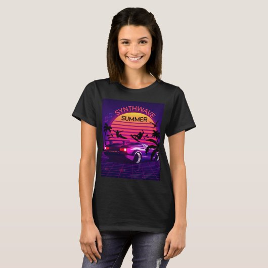 Adorables Synthwave/Vaporwave 80s T-Shirt (Voorkant volledig)
