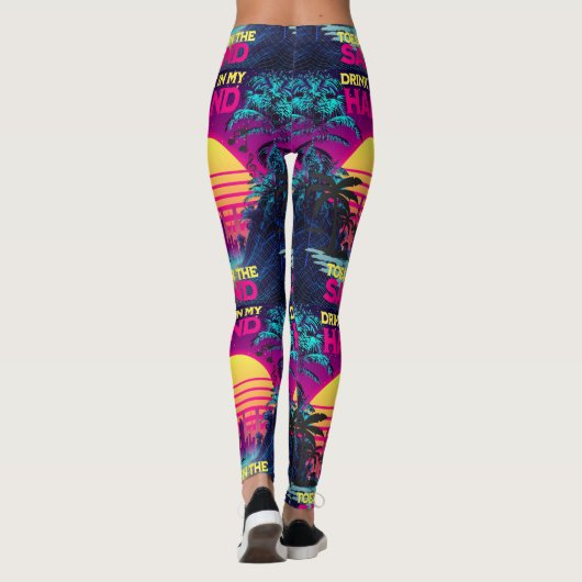 Adorables Synthwave/Vaporwave Style Leggings Yoga (Dos)