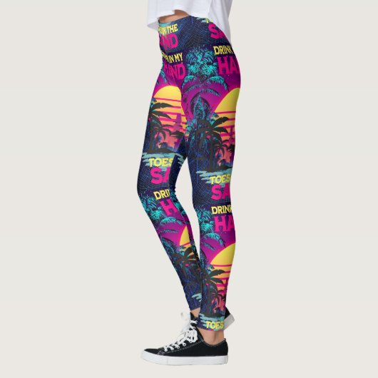 Adorables Synthwave/Vaporwave Style Leggings Yoga (Gauche)