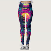 Adorables Synthwave/Vaporwave Style Leggings Yoga (Devant)