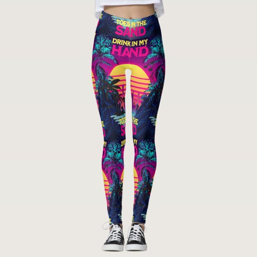 Adorables Synthwave/Vaporwave Style Leggings Yoga (Devant)