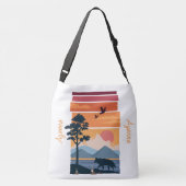 Adorables Wolf in Landscape Custom Crossbody Tas (Achterkant)