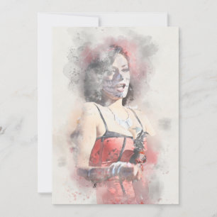 Adorables Woman bij Parade Card Aankondiging