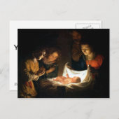 Adoratie van het kind Jezus - Honthorst Briefkaart (Voorkant / Achterkant)