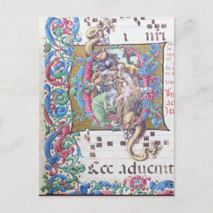 ADORATIE VAN MAGI , NATIVITEITSMONOGRAM MET DOLFIN BRIEFKAART