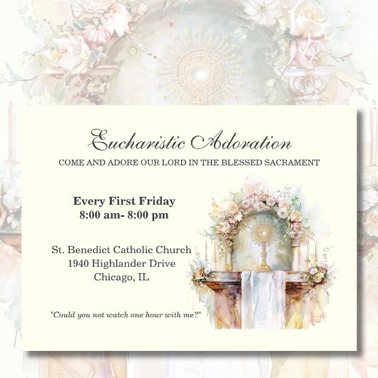 Adoration eucharistique Catholique Jésus Cartes de