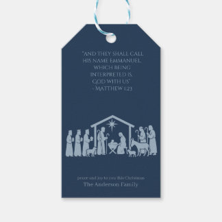 Adoration of the Nativity Gift Tag - Manger Scene Cadeaulabel