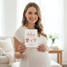 Adore A Girl Baby Shower Invitation