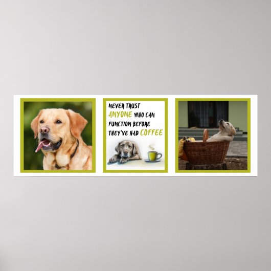 adoré du café Labrador personnalisé Poster (Devant)