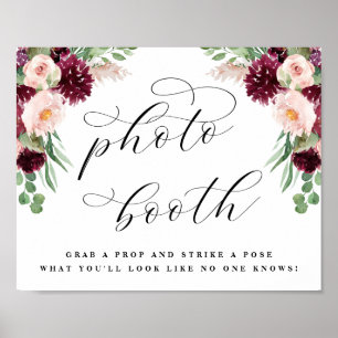 Adore Floral Photo Booth Weddenschap Poster