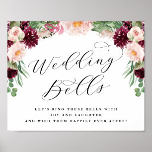 Adore Floral Wedding Bells sturen uitwijkbord Poster