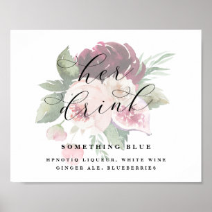 Adore her Drink Bride's Cocktail Wedding Bar Sign Poster