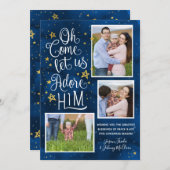 Adore-Le | Carte photo de Noël religieuse (Devant / Derrière)