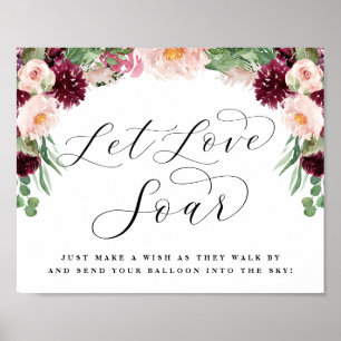 Adore Let Love Soar Balloon Send Off Weduwen Sign Poster