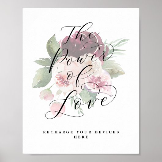 Adore Power Device Charging Wedding Sign Poster (Voorkant)