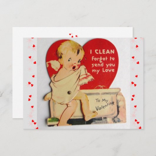 Adoreable Toddler neemt Bath  Valentijn Briefkaart (Voorkant / Achterkant)
