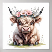 Adoreerbare hooglanders koeienprint.