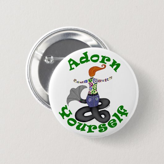 "Adorn Yourself" Zeemeermin Button (Voorkant /achterkant)
