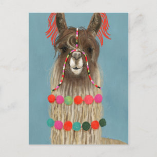 Adorned Llama - Brown Briefkaart