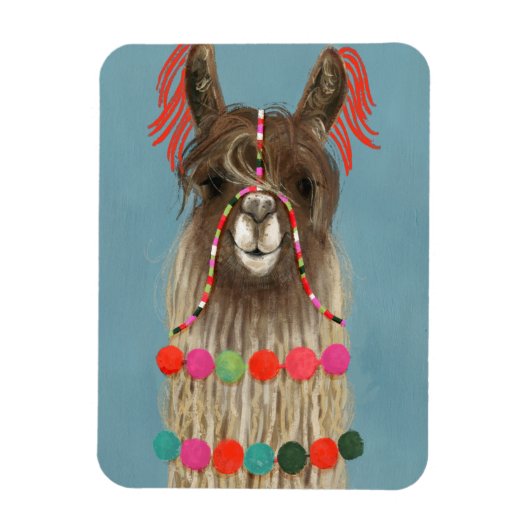 Adorned Llama - Brown Magneet (Verticaal)
